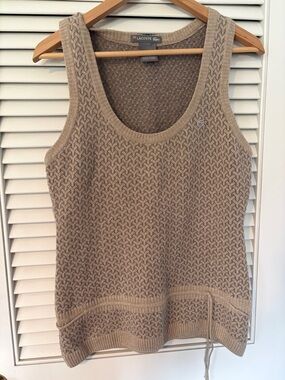Lacoste Brown-Beige Knit Sweater Vest